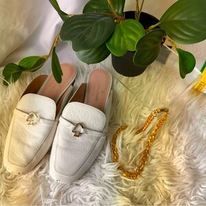 Kate Spade Colada White leather mules